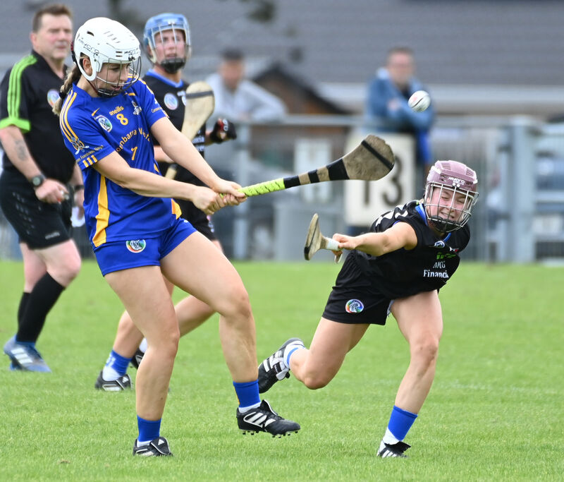 St Finbarr's Aoife Byrne clears from Sarsfields' Clare Mullins. Picture: Eddie O'Hare