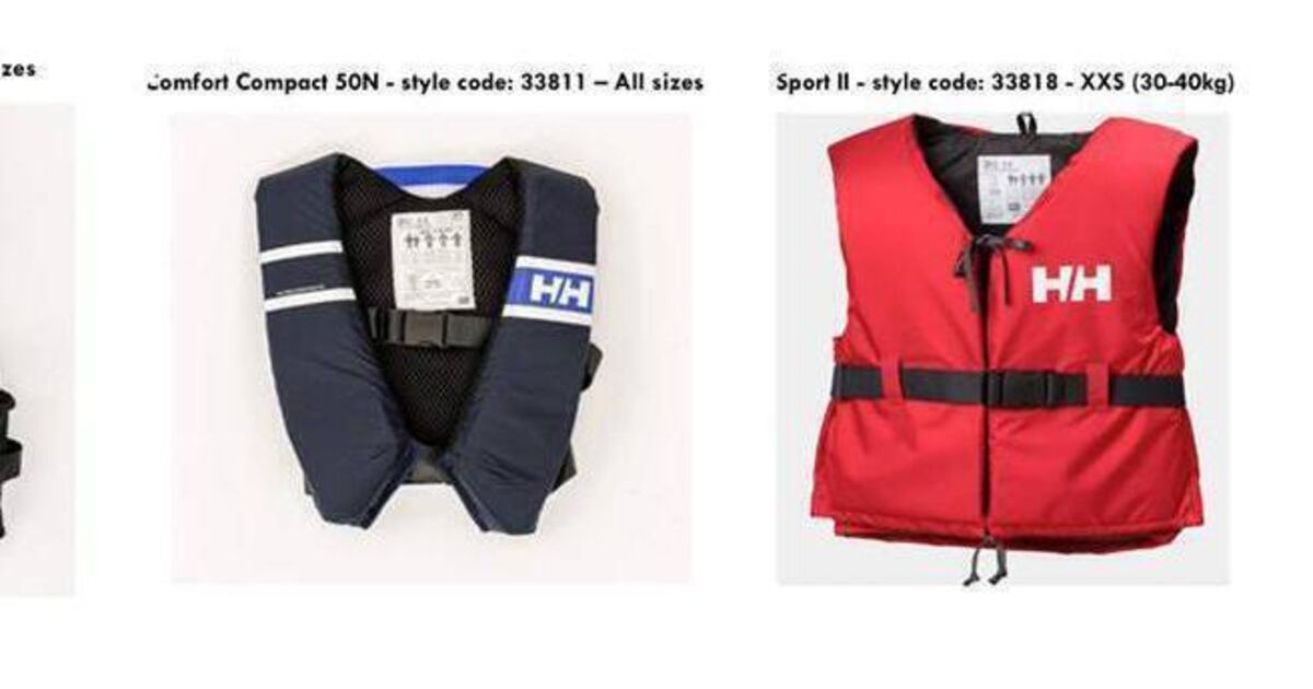 'Stop using immediately': Helly Hansen recalls hundreds of lifejackets sold in Ireland