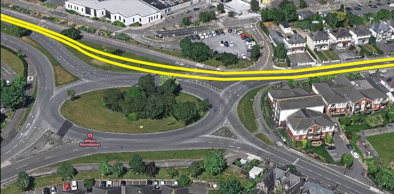 Cork Luas preferred route: Wilton Roundabout. 