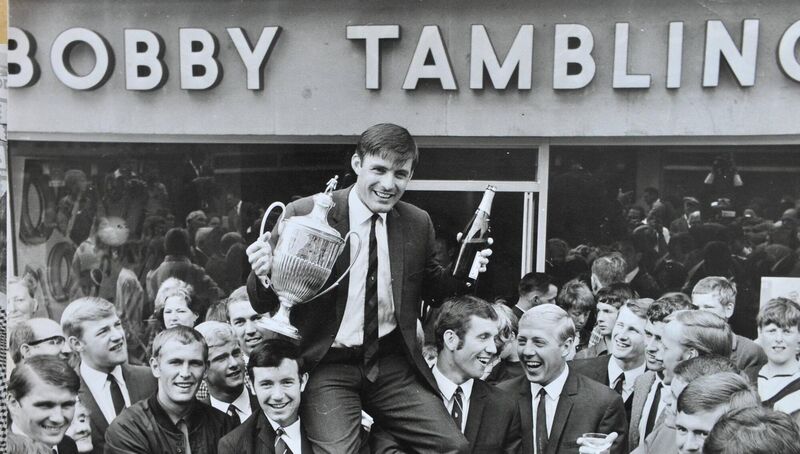 Chelsea goal scorer Bobby Tambling in a picture taking the day his shop opened in 1967. with Picture Dan Linehan