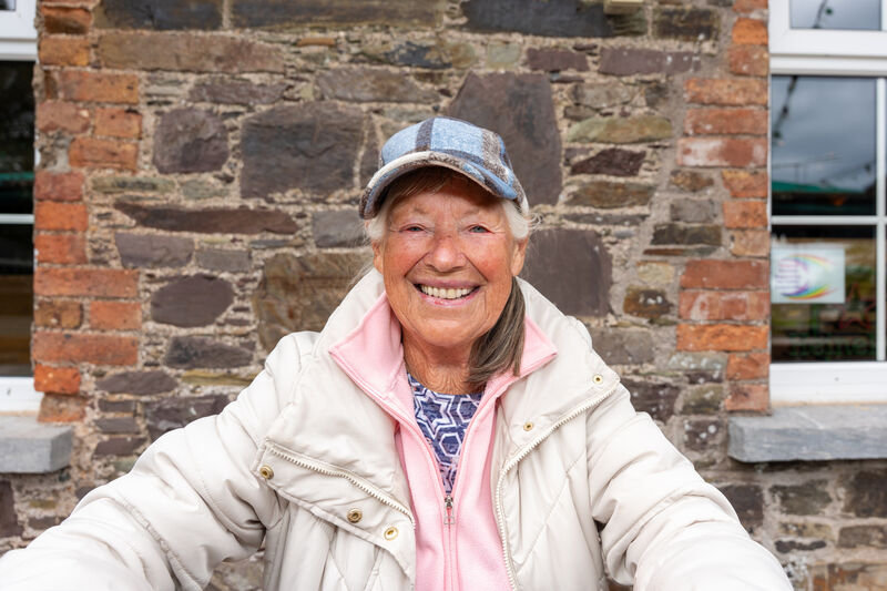 Joan Lecane from Douglas in Cork, spends seven month of the year at her mobile home in Youghal, and is a regular at Farrells. Picture by Noel Sweeney