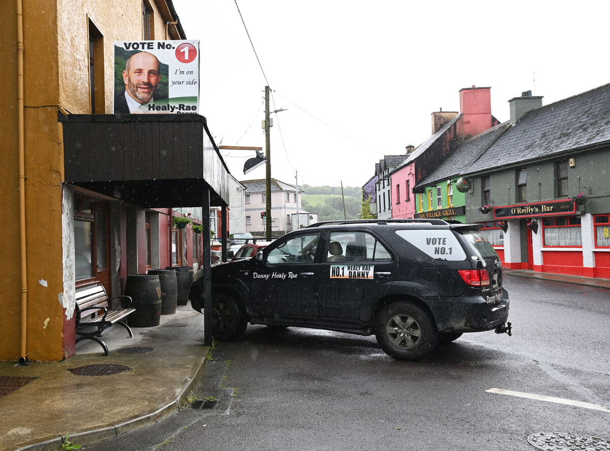 Danny Healy-Rae's car outside the Healy-Rae bar in Kilgarvan. Picture: Eddie O'Hare