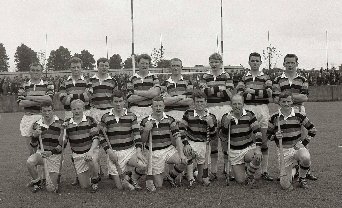 The Glen Rovers team of 1967: Back, from left: Denis O’Riordan; Patsy Harte; Denis Coughlan; Mick Lane; Maurice Twomey; Dave Moore; Jerry O’Sullivan; Tom Corbett. Front, from left: Mick Kenneally; Jackie Daly; John Young; Seanie Kennefick, captain; Bill Carroll; Christy Ring and Finbarr O’Neill