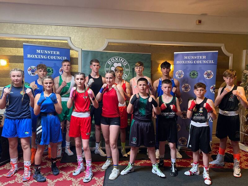 Munster boxers who took part in the support card. Picture: Doug Minihane