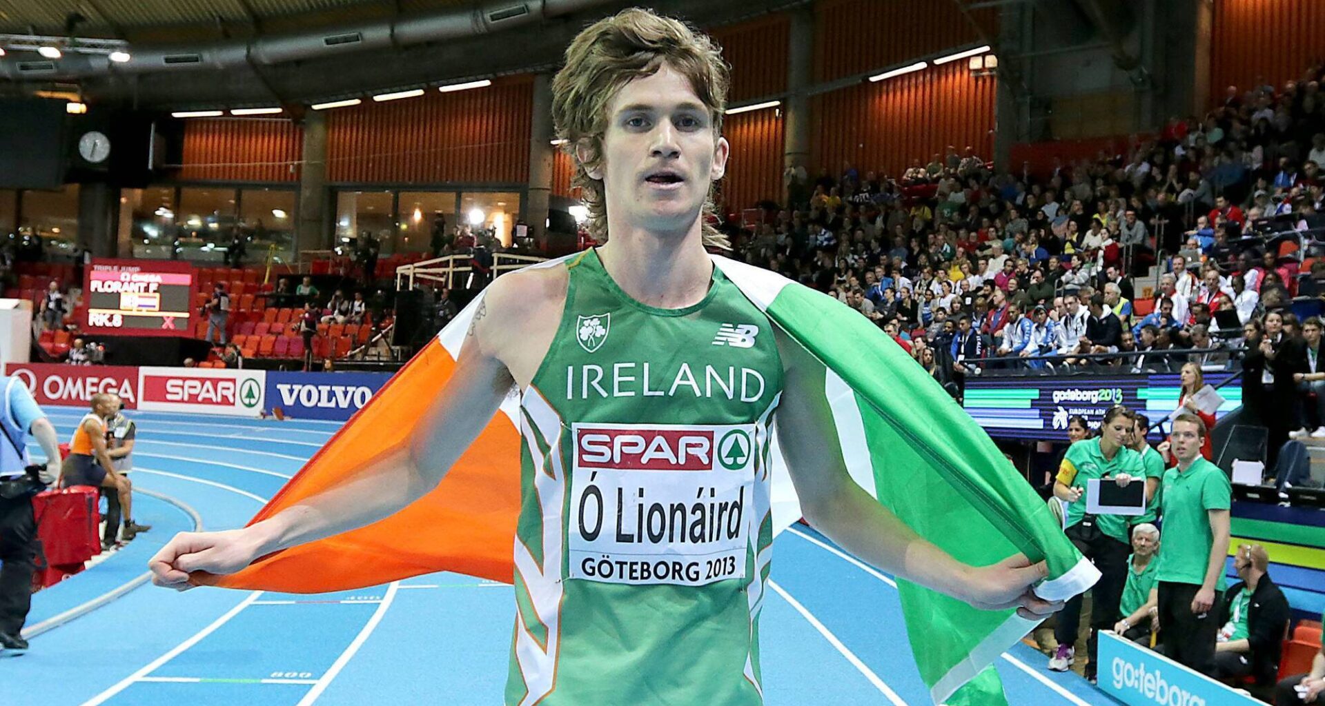 Ciarán Ó Lionáird won 3000m bronze for Ireland at the 2013 European Indoor Athletics Championships. Pic: ©INPHO/Morgan Treacy