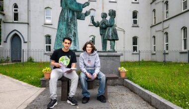 Aaser Shaaban (left) and Daniel McCarthy (right) outside Rochestown College holding their Leaving Certificate French exam papers on Tuesday. Parents around the country are quietly realising that they have just become responsible for an entire summer of life enrichment for their children. Picture: Chani Anderson