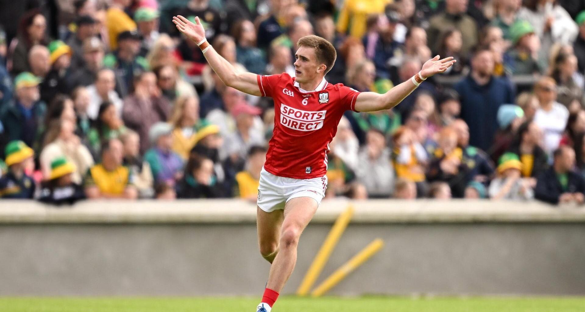 INTO THE LAST EIGHT: Cork's Tommy Walsh celebrates a two-point score. Pic: Ramsey Cardy/Sportsfile.