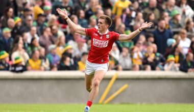 INTO THE LAST EIGHT: Cork's Tommy Walsh celebrates a two-point score. Pic: Ramsey Cardy/Sportsfile.