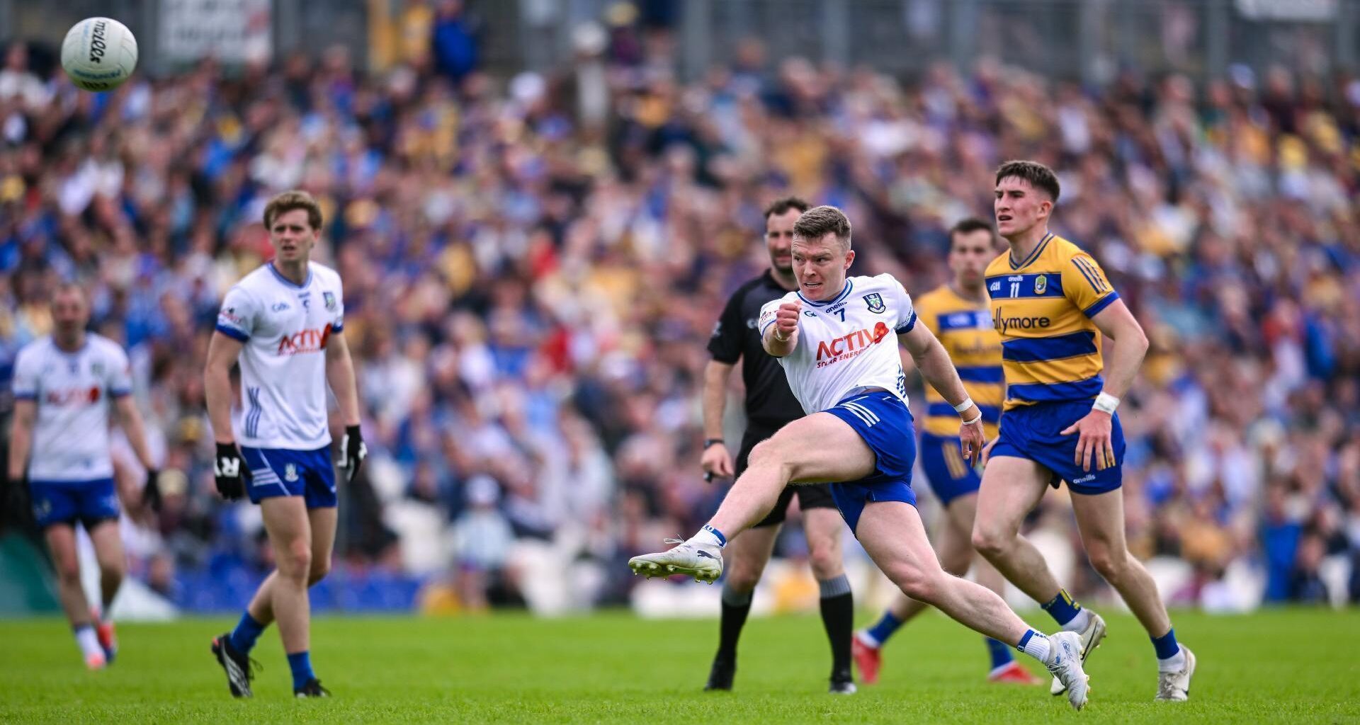 INTO ROUND 3: Monaghan's Conor McCarthy scores a point. Pic: Paul Phelan/Sportsfile.
