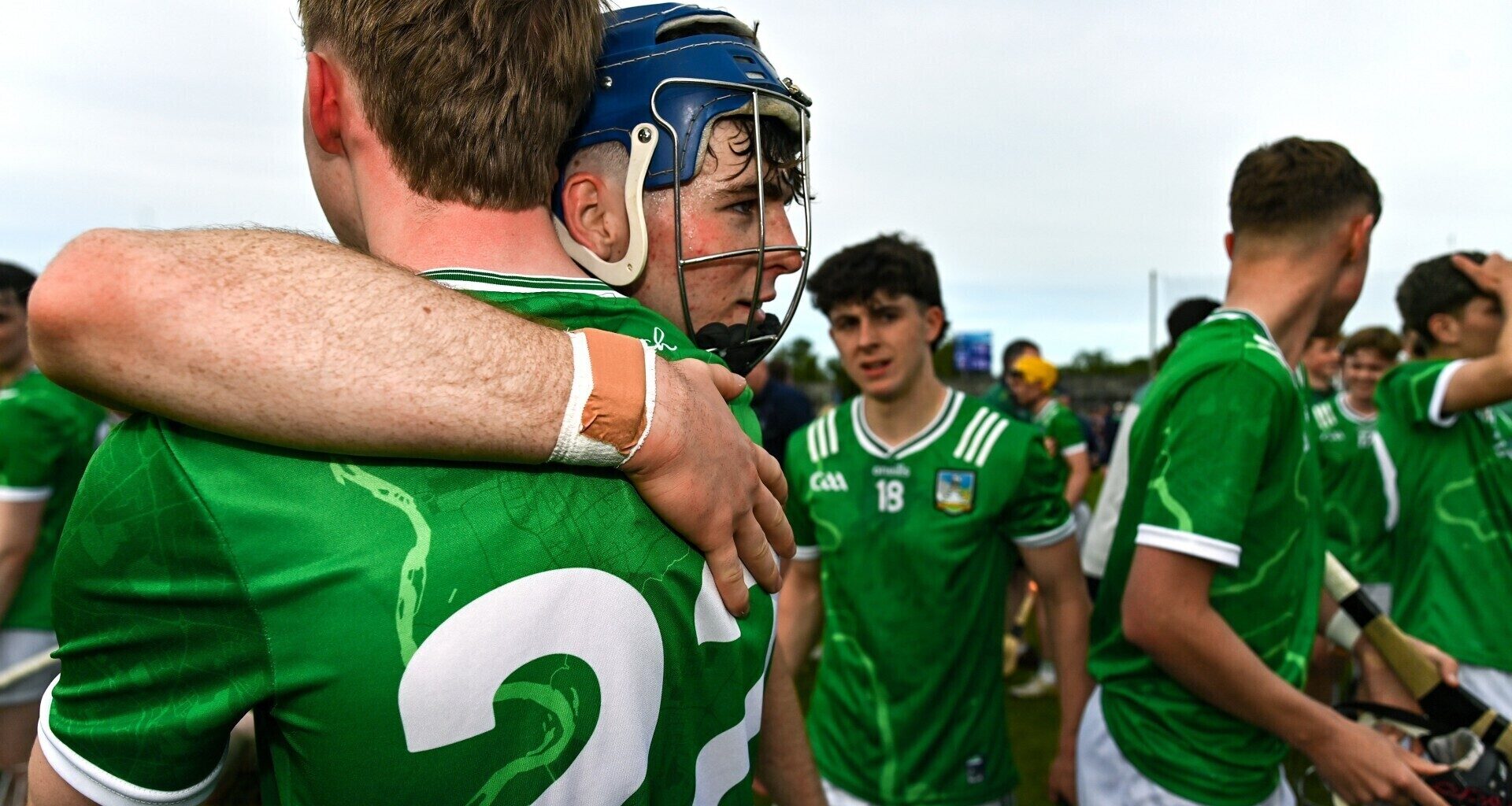 Shane Waters celebrates with teammates after an emphatic win. Pic: Tom Beary/Sportsfile