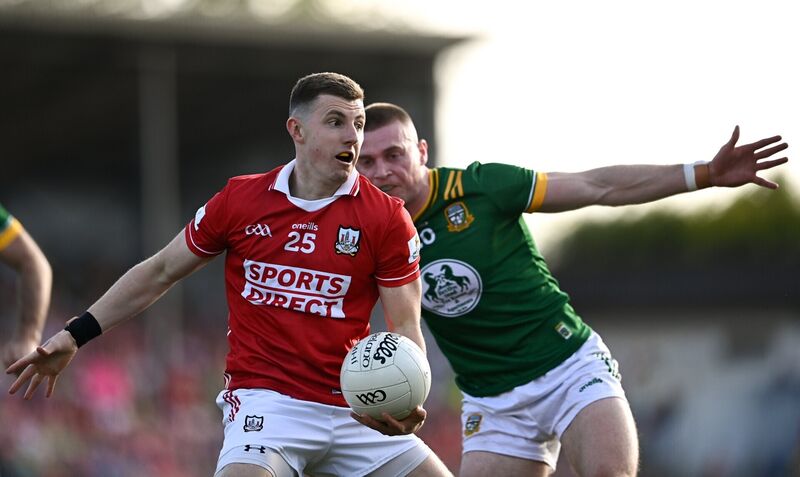 Conor Corbett of Cork in action against Ronan Jones of Meath this year. Picture: Ben McShane/Sportsfile