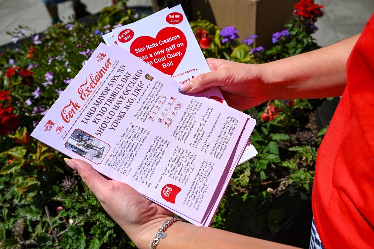 The ‘Cork Exclaimer’  publication was distributed marking the legacy of the 'Evening Echo' newsboys and the 134th anniversary of the newspaper’s first publication in Cork. Picture: Chani Anderson