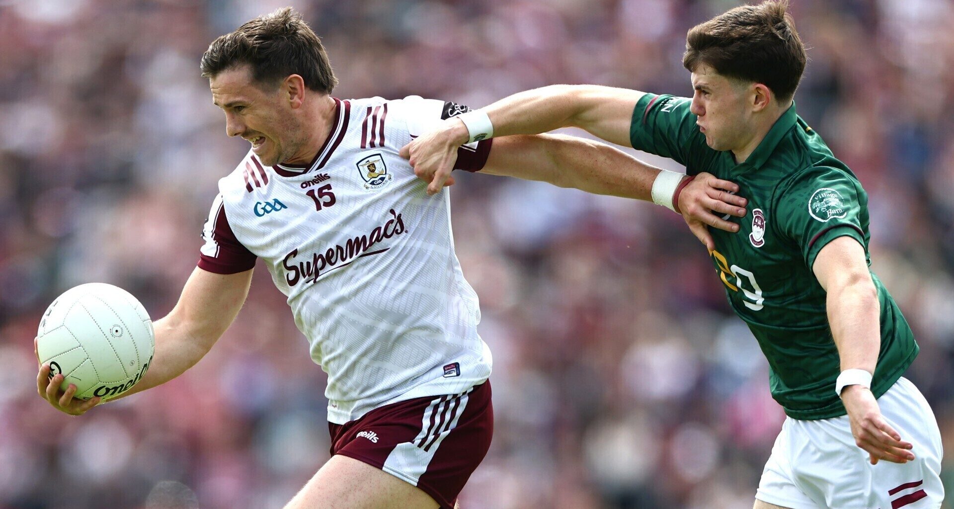 DARK HORSES: Galway’s Shane Walsh and Danny Scahill of Westmeath. Pic: ©INPHO/James Crombie.