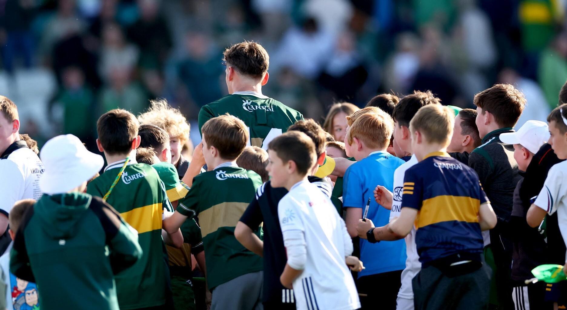 TRICKY DRAW: Kerry’s David Clifford surrounded by fans after their win over Kildare. Pic: ©INPHO/James Crombie.