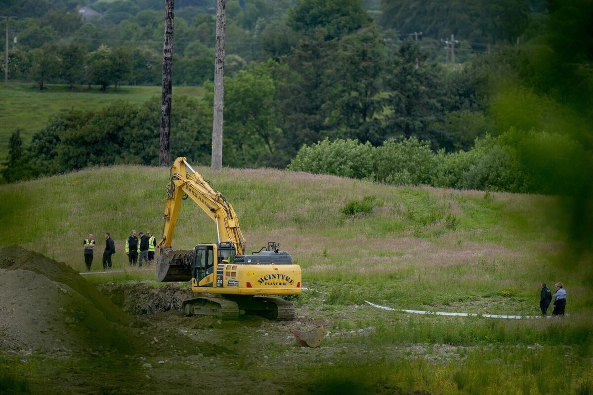 The scene at an area of open ground in Co Wicklow, near the border with Co Kildare, where gardaí are investigating the murders of Jo Jo Dullard and Deirdre Jacob in the 1990s are conducting a search. Picture: Niall Carson/PA