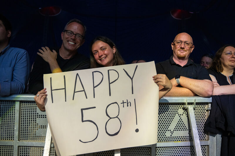  David Gray fans bring a birthday wish sign as he performs at The Marquee on the night of his 58th birthday Pictures: Noel Sweeney.