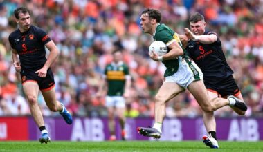 David Clifford of Kerry in action against Oisin Conaty of Armagh. Pic: Shauna Clinton/Sportsfile
