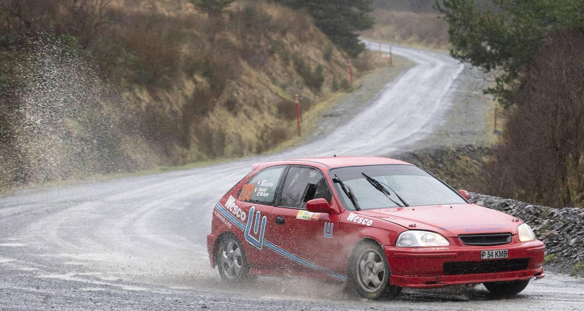 RIP: Eoin McCarthy and his co-driver Daniel O’Brien (Honda Civic) pictured on the Killarney Forest Rally in 2022. Picture: Martin Walsh.
