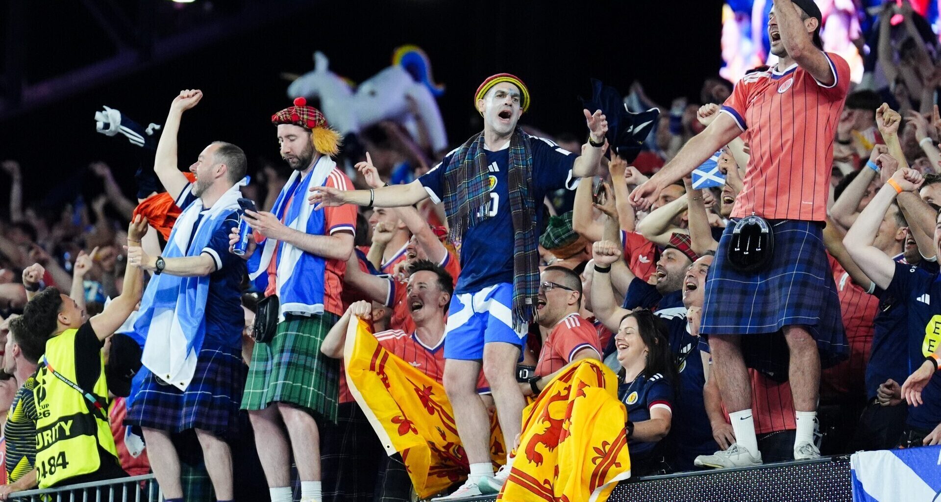 Scotland fans at the World Cup match against Haiti at the Boston Stadium. Their domestic pub trade saw a £1.9m boost during the match. 	Picture: Andrew Milligan/PA Wire.