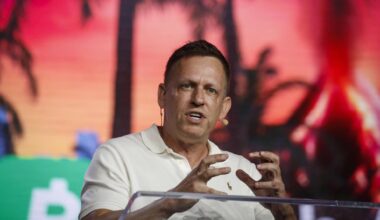 Co-founder of PayPal and Palantir, Peter Thiel is planning a retreat this summer in Dublin with an elite network of over 220 tech, financial and political figures, including NATO Europe commander Alexus Grynkewich and US Senator Ted Cruz.(Photo by Marco Bello/Getty Images)