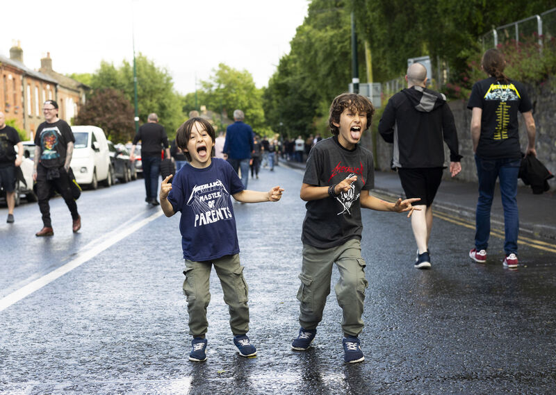 Issac (6) and Mateo Lopez (9)  (Ireland/Mexico) on their way to the Aviva. Picture: Sam Boal/Collins Photos