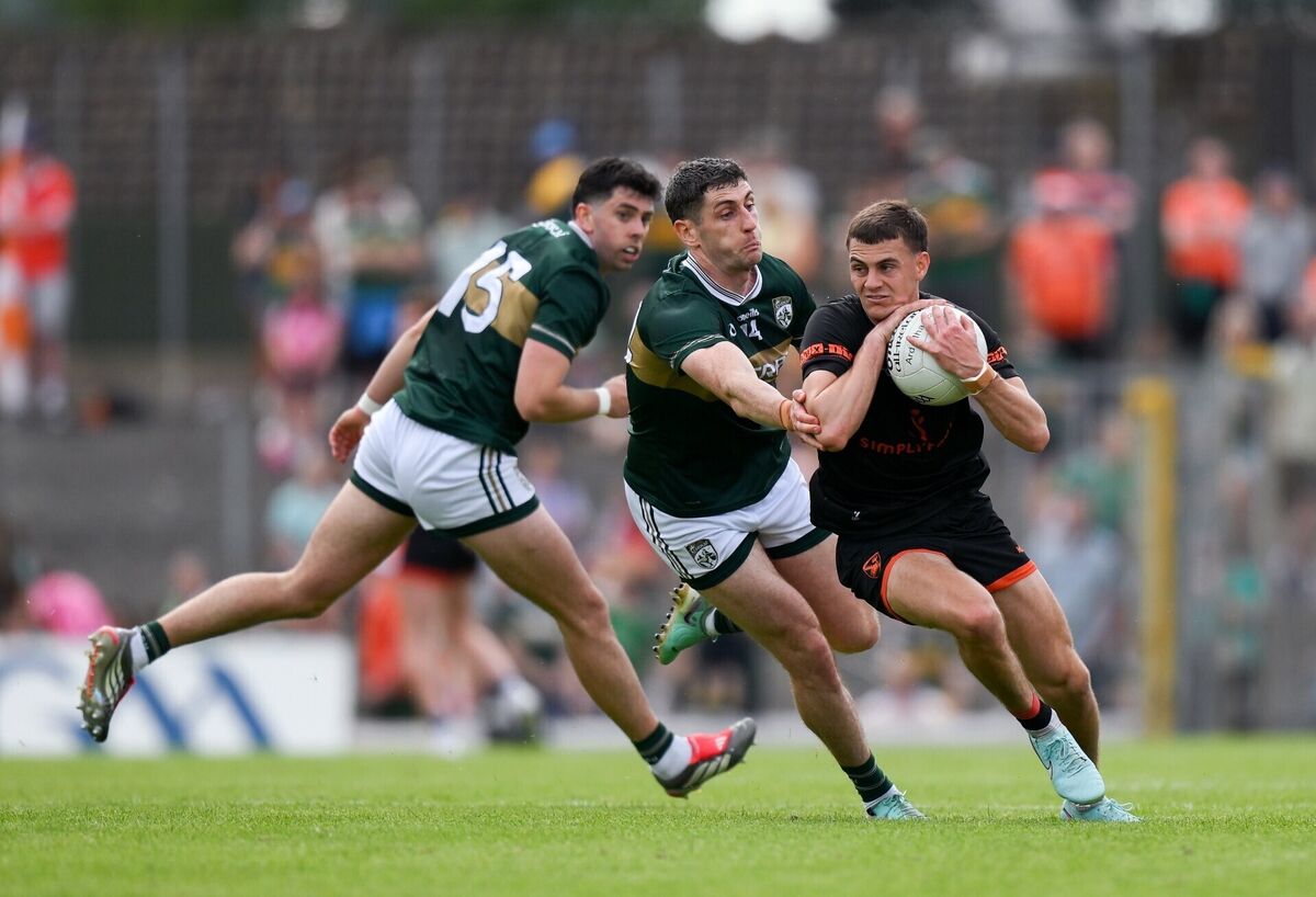 Darragh McMullan of Armagh in action against Paul Geaney. Picture: Brendan Moran/Sportsfile