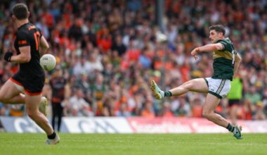 FINESSE: Paul Geaney buries Kerry's second green flag at Fitzgerald Stadium. Picture: Brendan Moran/Sportsfile
