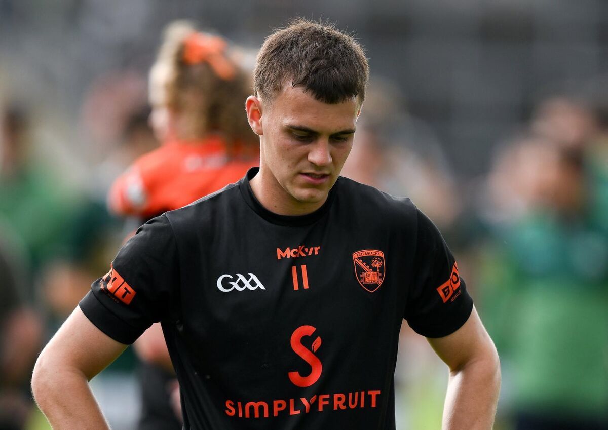 A dejected Darragh McMullan was one of the few who could hold his head high, tracking Paudie Clifford well. Picture: Brendan Moran/Sportsfile
