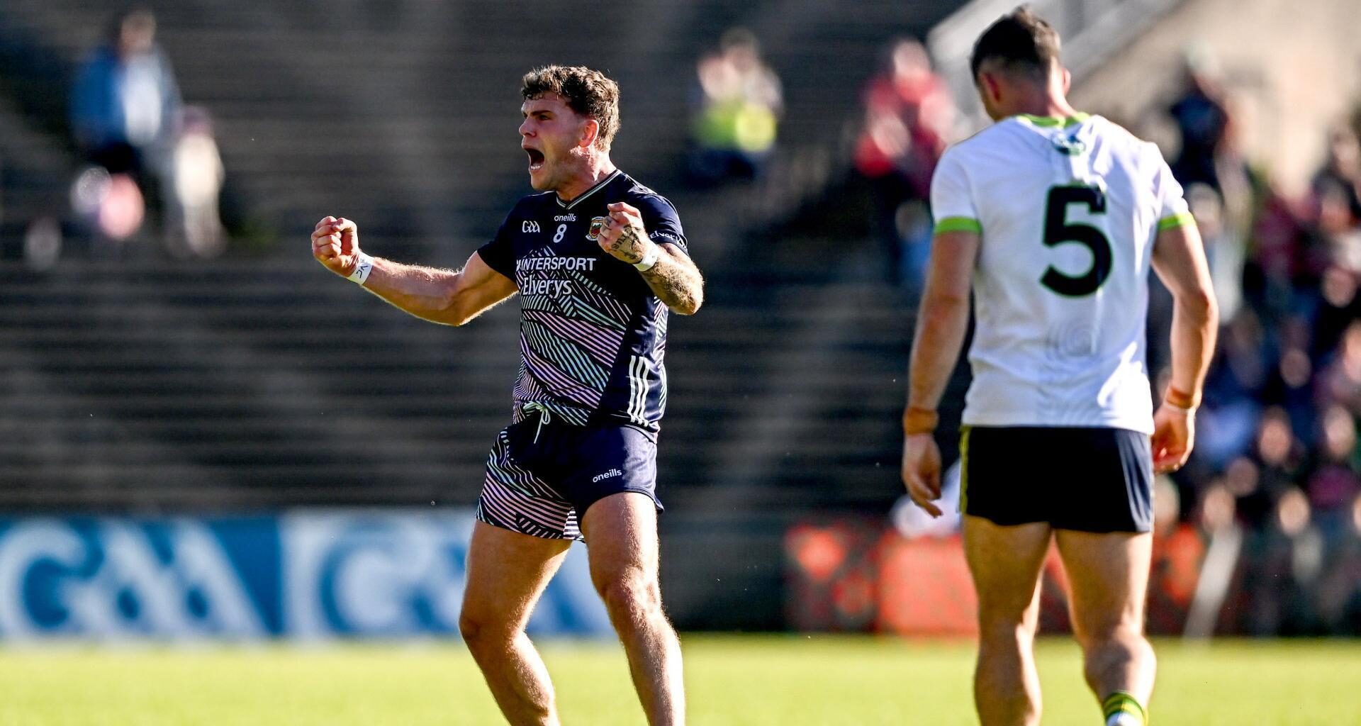 Jordan Flynn celebrates scoring a two-pointer in Castlebar. Picture: Piaras Ó Mídheach/Sportsfile