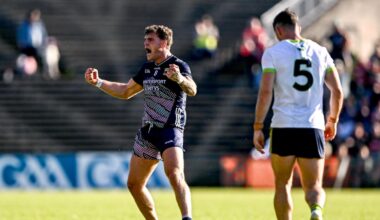Jordan Flynn celebrates scoring a two-pointer in Castlebar. Picture: Piaras Ó Mídheach/Sportsfile