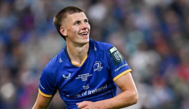 Sam Prendergast: "I reckon I played a better game [on Friday] than last year’s final and that’s probably the end goal, isn’t it? You want to keep progressing as the years go on and that’s what I am chasing down." Pic: Seb Daly/Sportsfile