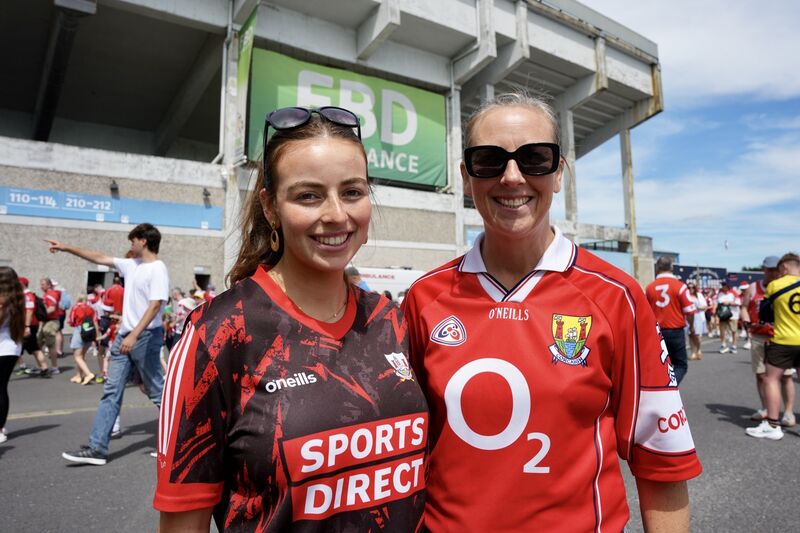 Kate and Helen O’Callaghan from Riverstick at Sunday's All-Ireland SHC quarter-final between Cork and Offaly at FBD Semple Stadium. Picture: Noel Sweeney