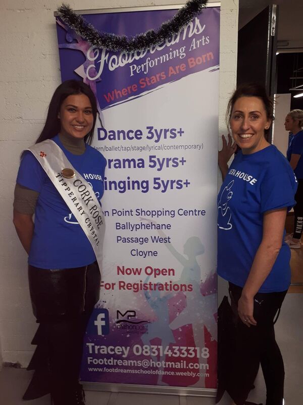 Stephanie McCarthy, 2019 Cork Rose, who was a student at Footdreams Performing Arts, with Lexi's mum, Tracey O Donovan Linnane.