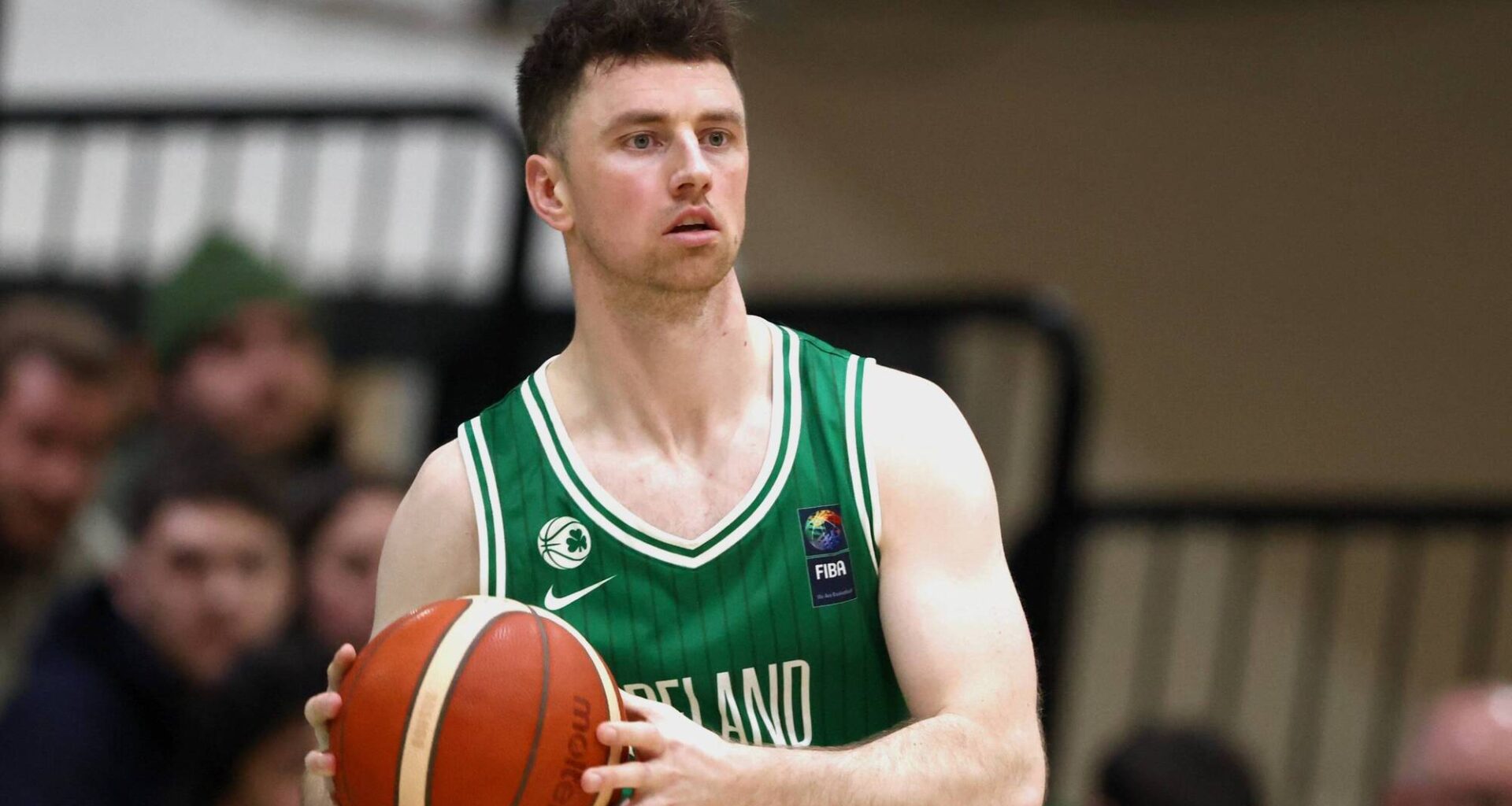 Adrian O'Sullivan of Ireland during the FIBA EuroBasket 2029 Pre-Qualifiers Group A match between Ireland and Luxembourg. Pic: Paul Phelan/Sportsfile