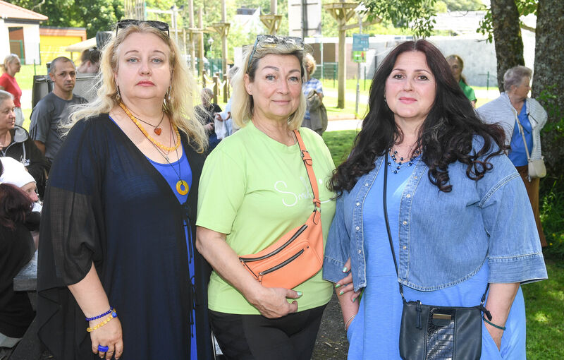 Valeriia Allksandrina. Olena Romanova, and Liudmyla Padalka at Trabolgan, Co Cork. Picture: David Keane