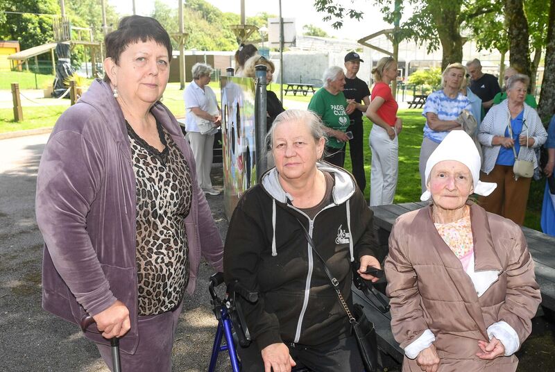 Sokha Maria, Verchenko Iryna, and Hlushchenko Larysa at Trabolgan. Picture: David Keane