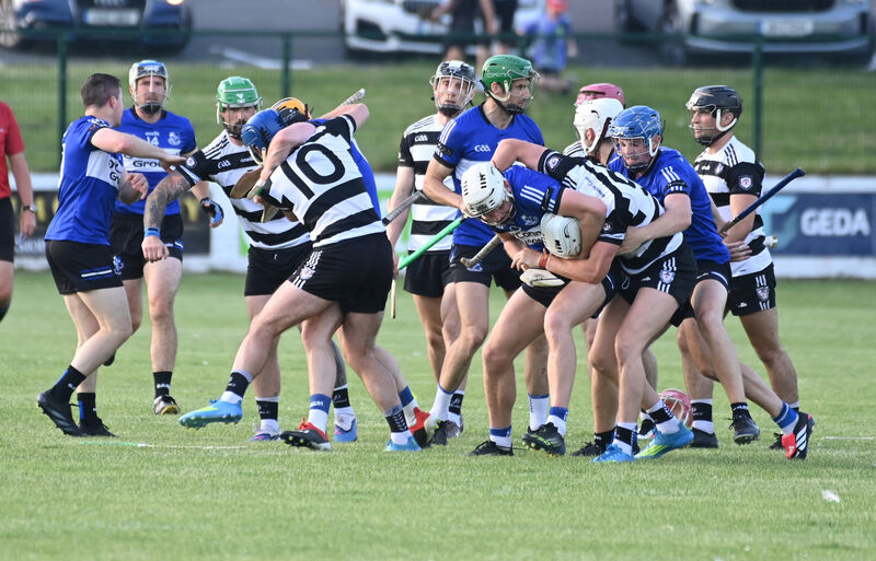 Tempers flare between Midleton and Sarsfields players during the first half. Picture: Eddie O'Hare