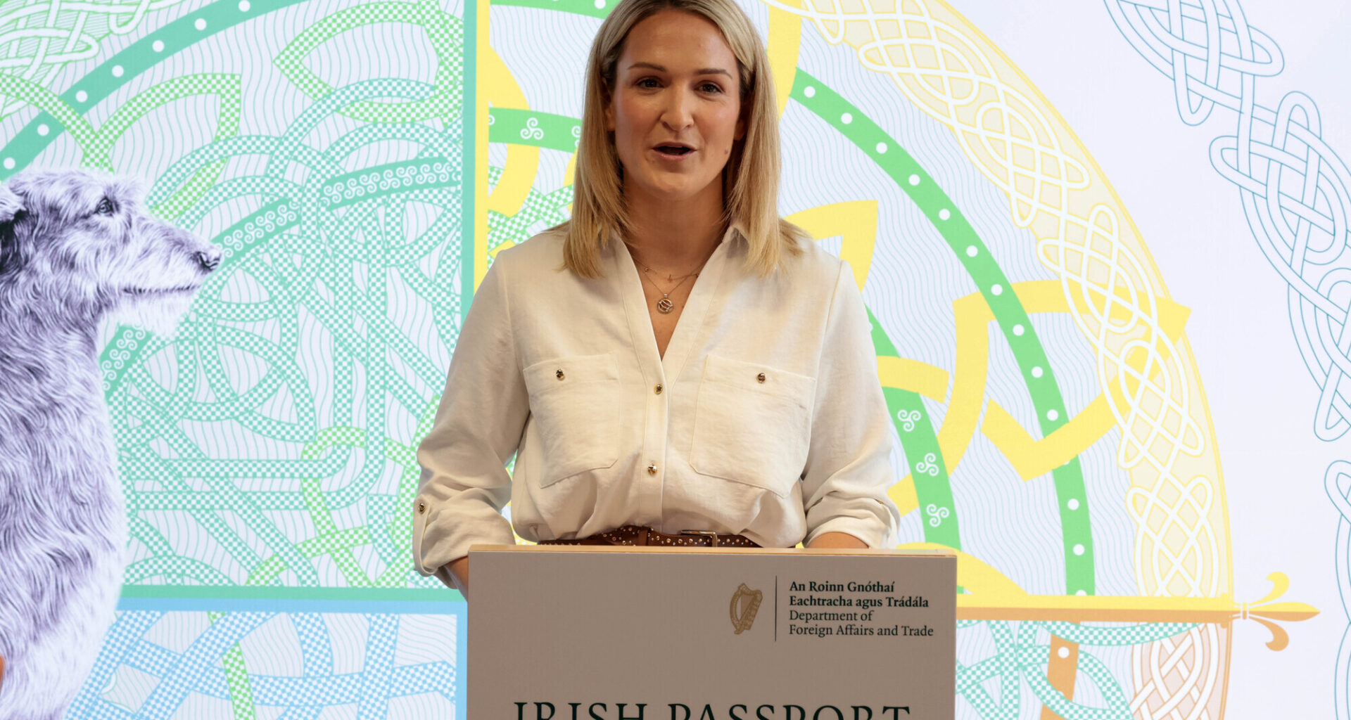 Minister Helen McEntee at Balbriggan Passport Office, launching the new generation of Irish passport. Picture: Colin Keegan, Collins