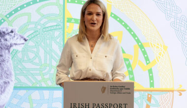 Minister Helen McEntee at Balbriggan Passport Office, launching the new generation of Irish passport. Picture: Colin Keegan, Collins