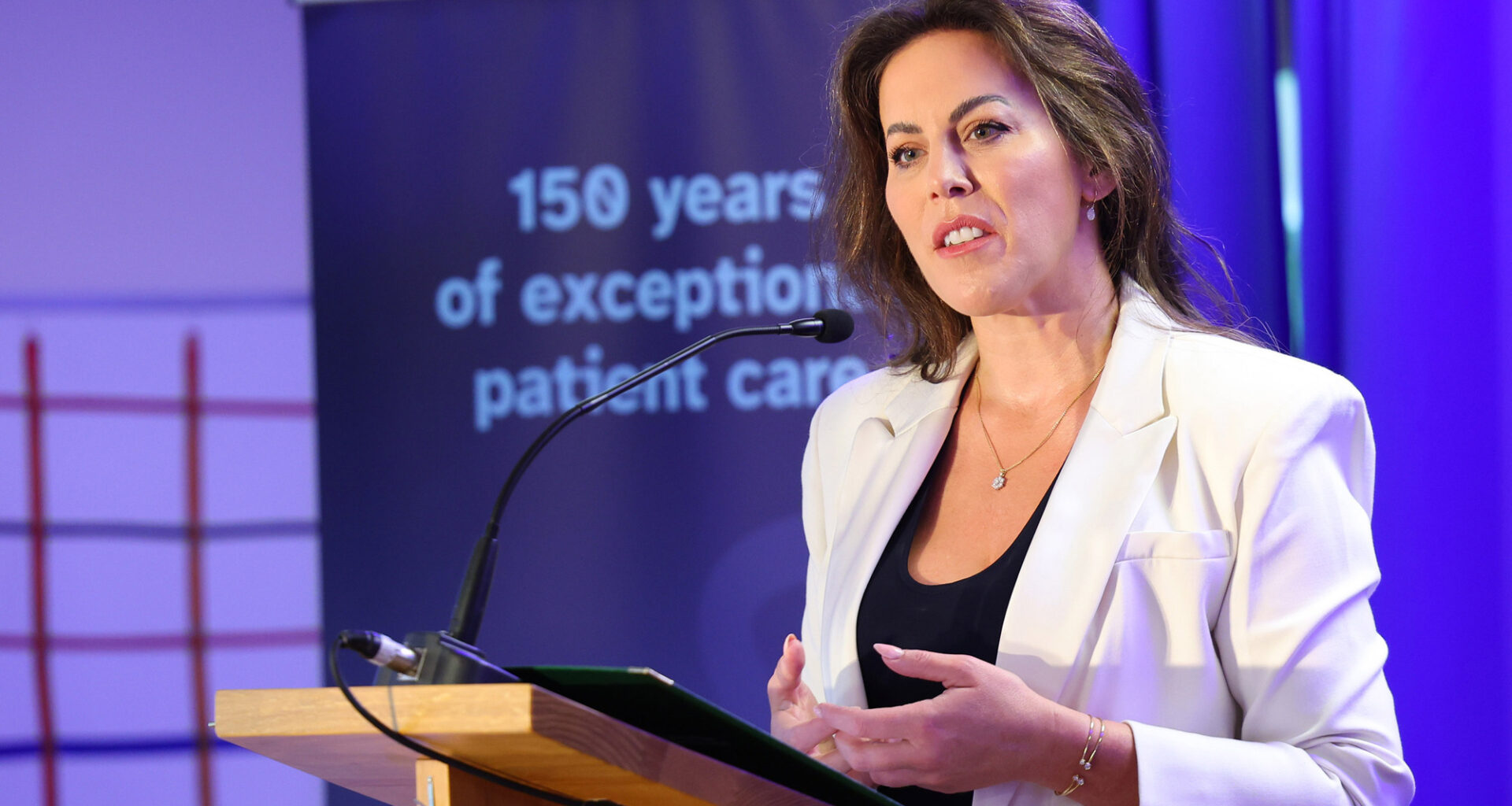 Health minister Jennifer Carroll MacNeill atan event to mark 150 years of rehabilitation services at Clontarf Hospital on Friday. Picture: Marc O’Sullivan