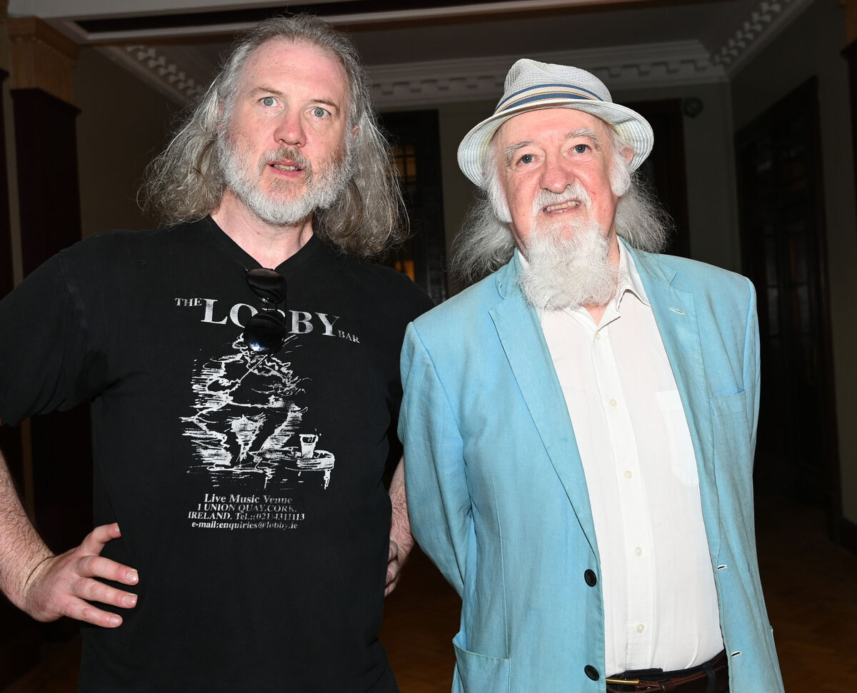 Ronan Leonard and Mick Hannigan at the Jimmy Crowley musical tribute fundraiser.