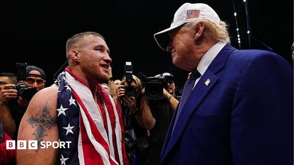 Justin Gaethje and Donald Trump at UFC Freedom 250