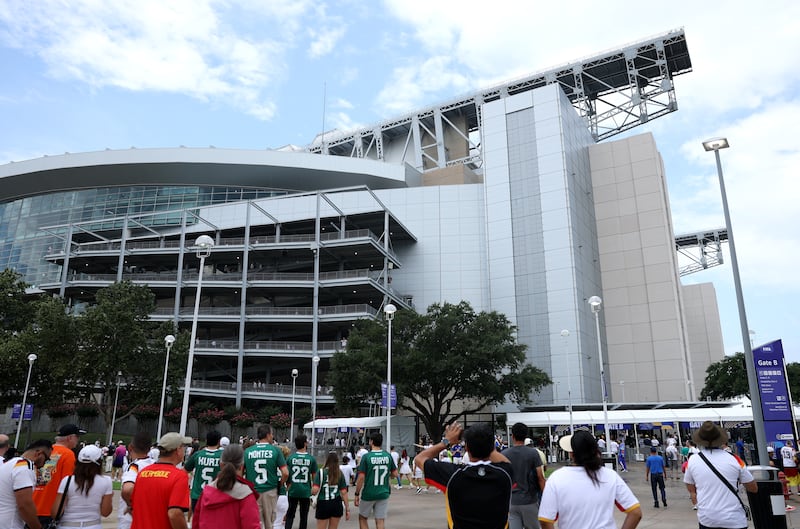 Fans arriving for the World Cup 2026 Group E match between Germany and Curaçao in Texas at NRG Park - temporarily called Houston Stadium for the duration of the tournament. Photograph: Molly Darlington/Getty Images