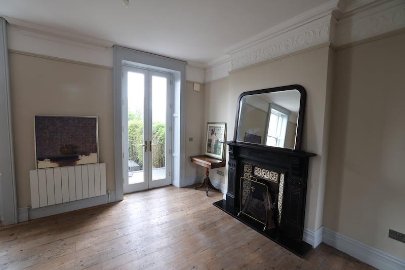 One of the restored fireplaces