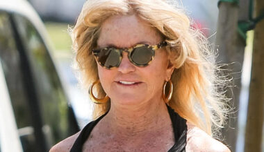 Sun-kissed Goldie Hawn, 80, looks phenomenal in low-cut studded swimsuit in Greece