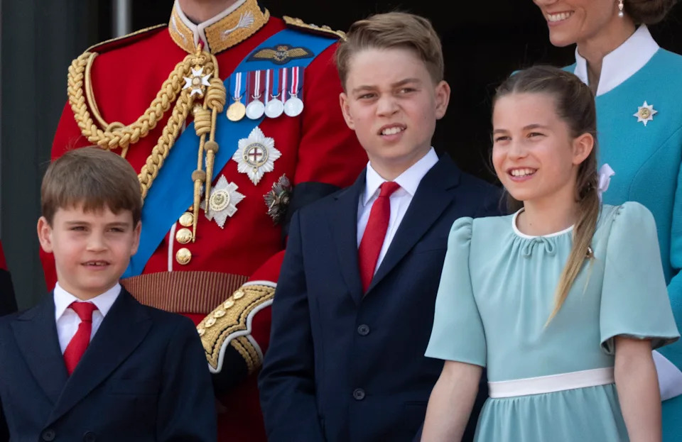 Prince Louis, Princess Charlotte and Prince George at Trooping the Colour 2025