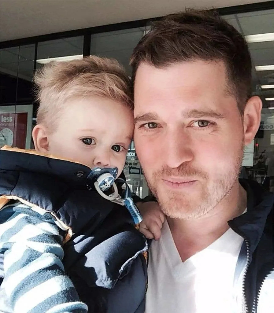 photo of Michael Buble and son Noah as a baby