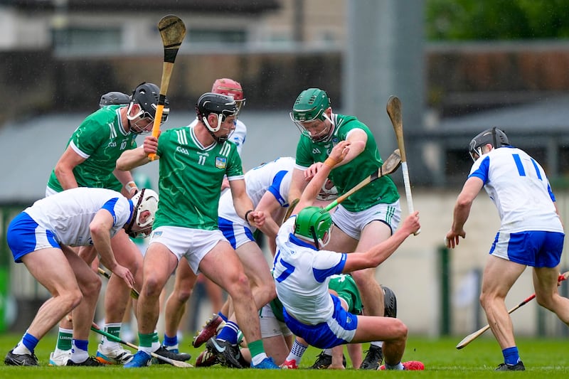 Limerick's William O'Donoghue fouls Conor Keane of Waterford during the sides' Munster championship game last month. Photograph: James Lawlor/INPHO