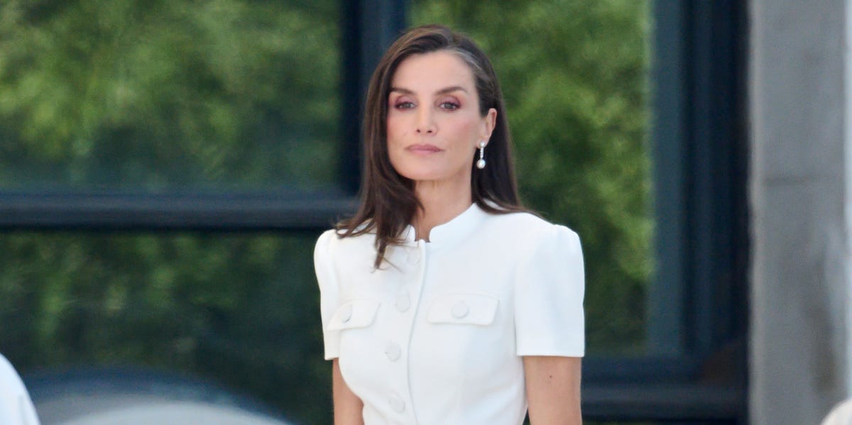 Queen Letizia Wore Self-Portrait Dress to a Mass with Pope Leo