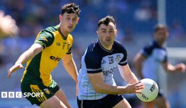 Colm Basquel is tracked by Michael Langan